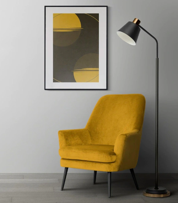 intérieur fauteuil jaune